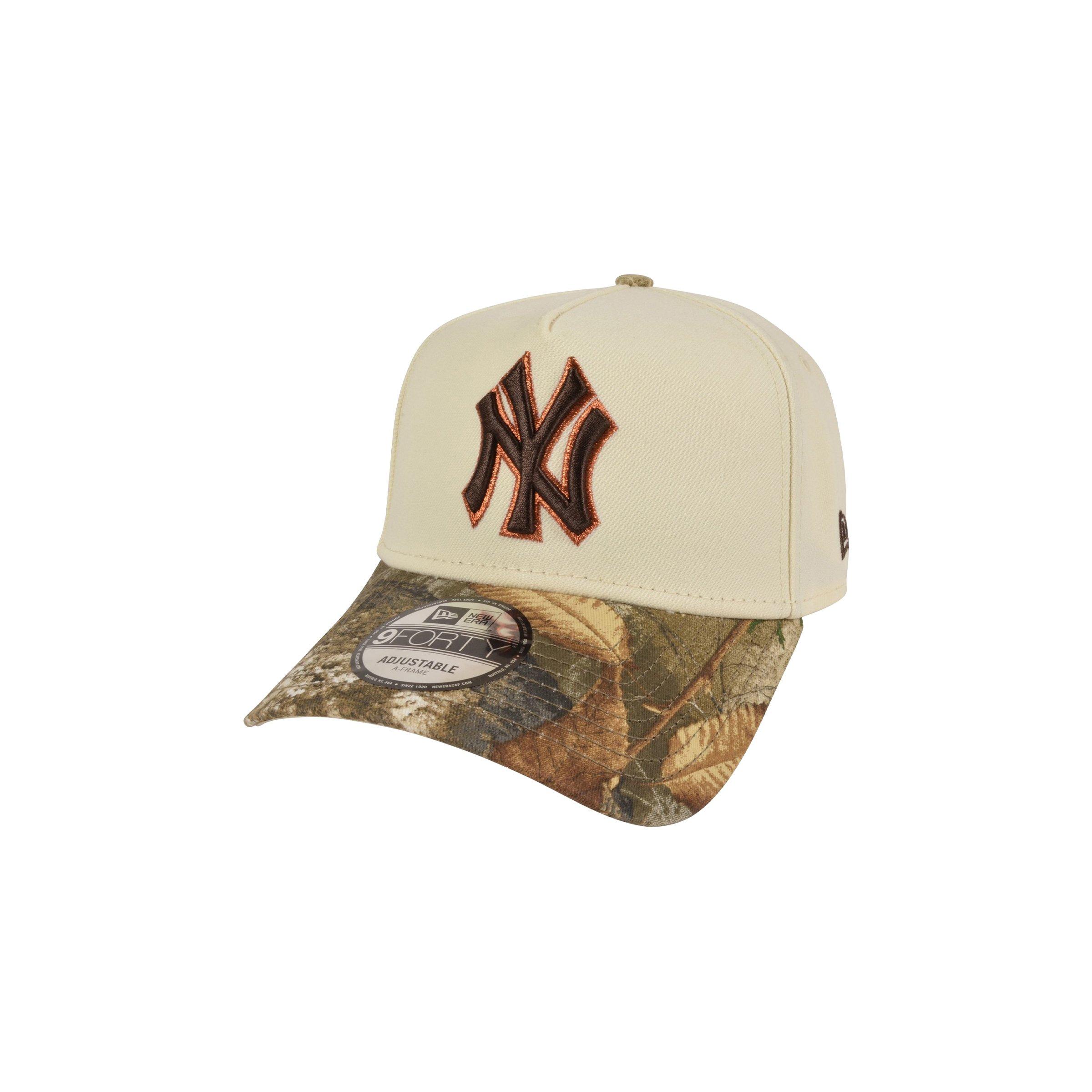 New Era New York Yankees 9FORTY A-Frame 2009 World Series Snapback Hat - Chrome/Real Tree - CREAM